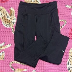 Lululemon fast and free crop 19 inch size 4 Black Athletic Leggings